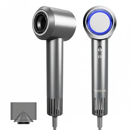 2025 Ionen Haartrockner & Professioneller Fön mit 110.000 U/min Bürstenlos-Motor, 300 Mio. Negative Ionen für Glanz, Intelligente Temperaturkontrolle, Magnetdüsen, Kompakt und Leicht, 1600W（Anthrazit）