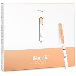Wondfo Early Result Pregnancy Test Strips - Get Results 6 Days Sooner Than Missed Period-Sensitive and high-Accuracy HCG Testing Kit at 10 MIU/ml Cut-Off -[25 Packs]