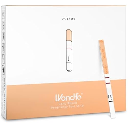 Wondfo Early Result Pregnancy Test Strips - Get Results 6 Days Sooner Than Missed Period-Sensitive and high-Accuracy HCG Testing Kit at 10 MIU/ml Cut-Off -[25 Packs]