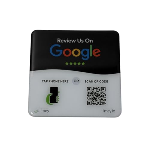Google Review Plate – Glossy Finish | NFC + QR | Table Display | Boost Business Reviews Fast