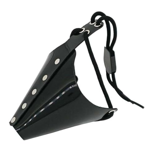 Image of JorVet Cat Muzzle -Large Size | Durable Black Plastic with Adjustable Drawstring | Secure Fit for Large Cats & Brachycephalic Breeds | Veterinary-Quality Restraint for Grooming & Exams