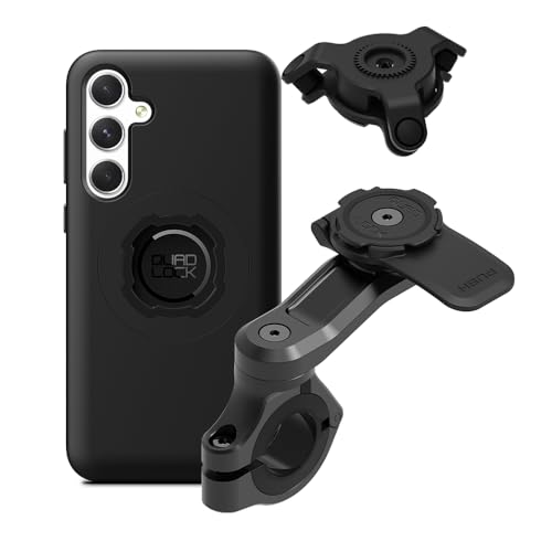 Image of Quad Lock Motorcycle Handlebar Mount PRO Kit with Vibration Dampener and MAG Phone Case for Samsung Galaxy A35