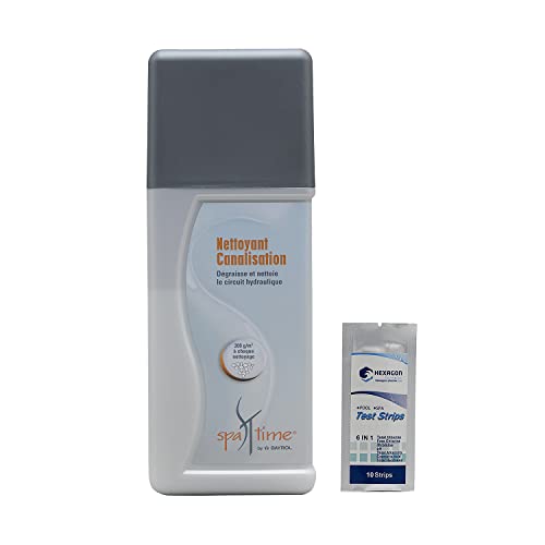 BAYROL SpaTime NETTOYANT CANALISATIONS Granulés - 1kg | Dégraisse et Nettoie Le Circuit hydraulique du Spa + 10 Tests HPS OFFERTS 6 en 1