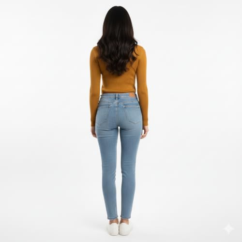 Image of Women Ribbed High Neck Full Sleeve Pullover Sweater|Solid Stretchable Slim Fit Winter Wear Top for Casual & Office Use