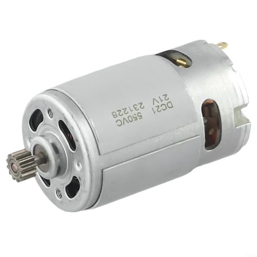 Motor de 21 V CC con caja de engranajes de 12 dientes y rodamientos de bolas dobles para taladro eléctrico de alto par de torsión de bajo ruido, pieza de repuesto de metal plateado