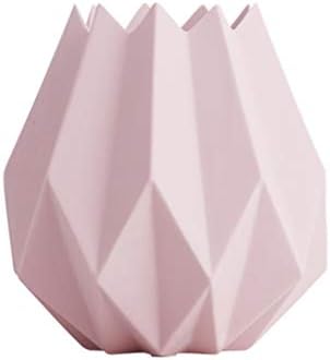 Amazon Co Jp 花瓶コンテナセラミックジュエリーギフト北欧スタイル折り紙セラミック花瓶装飾家の装飾ドライフラワー花瓶クリエイティブリビングルーム花花 Color Pink Size 14 13 13cm ホーム キッチン