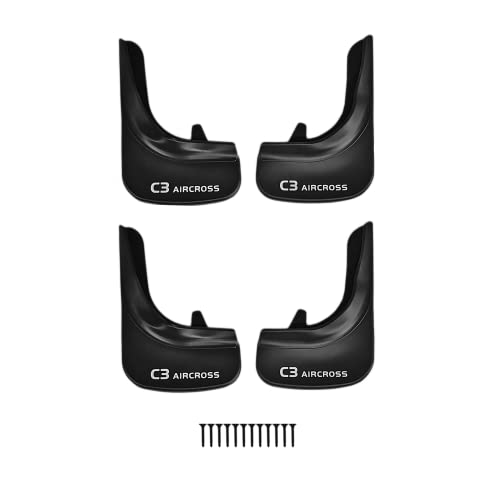 accessorypart Compatible avec Citroen C3 Aircross (A88) 2018-2024 Jeu de Bavettes Garde-boue Avant et Arrière de Voiture 4 Pcs Noir