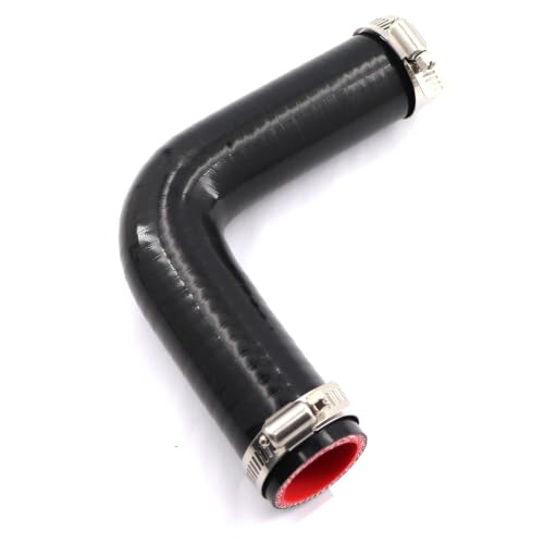 Image of 90 Degree Silicone Elbow Coupler Hose 1 3 /4 inch 4Ply for Air Intake,Turbo Intercooler 4in Length Rubber Radiator Tube Boot with 2PCS Clamps