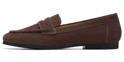 Image of Journey West Suede Tassel Loafer for Women Slip-on Belgian Penny Loafers Shoes for Women in Many Colors