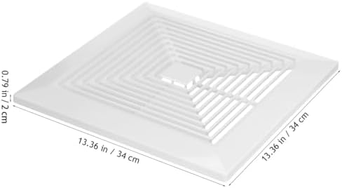 TEHAUX 13 x 13 inch Large Bathroom Exhaust Fan Cover, Square Ceiling Vent Cover Grille Replacement with Springs, Compatible with Bathroom Ceiling Fan, Vent Grille for Home & Office, White - 1