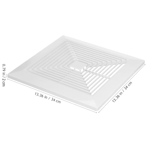 TEHAUX 13 x 13 inch Large Bathroom Exhaust Fan Cover, Square Ceiling Vent Cover Grille Replacement with Springs, Compatible with Bathroom Ceiling Fan, Vent Grille for Home & Office, White