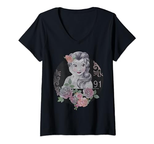 T-shirt Belle Disney vintage col V cadeau idéal pour femme fan de conte de fée