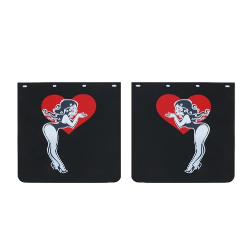 Image of 24 x 24Inch Mud Flaps for Semi Trucks PVC Polymer Tractor Trailer Heavy Duty Rubber Mudflaps Splash Guard, Sexy Beauty1, 2PCS