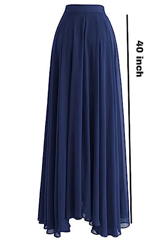 Image of Women's Full Length Georgette Long Skirt- Lehenga with 8 Meters Maxi Flare