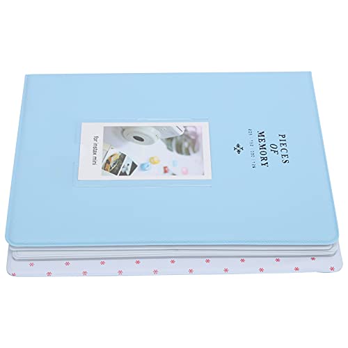 Album Fotografico 128 Tasche Porta Biglietti da Visita Portafoglio Portatile di Grande Capacità Fotolibro per Mini Foto da 3 Pollici Mini Accessorio Fotocamera in PVC blu