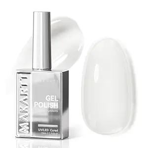 Makartt Milky White Gel Nail Polish 15ML Hema-Free Jelly White
