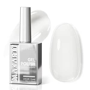 Makartt Milky White Gel Nail Polish 15ML Hema-Free Jelly White