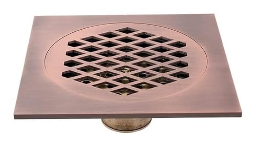 Scarico a pavimento for doccia, copertura antiodore for bagno, rimovibile for in ottone quadrato da 6 pollici, scarico for con(Rose gold)