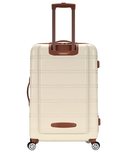 Image of Rockland Melbourne Hardside Expandable Spinner Wheel Luggage, Checked Large 28 inch, White
