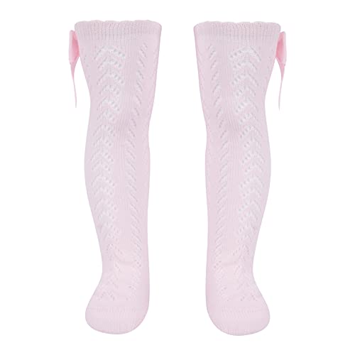 Baby Girls Princess Bowknot Socks Knee High Socks Breathable Stretchy Knit Stockings2
