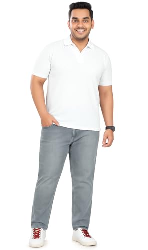 Image of Pluss Tribe - Plus Size Jeans for Men - Denim Jeans - Ideal for Casual, Office Available Sizes : 40 to 52