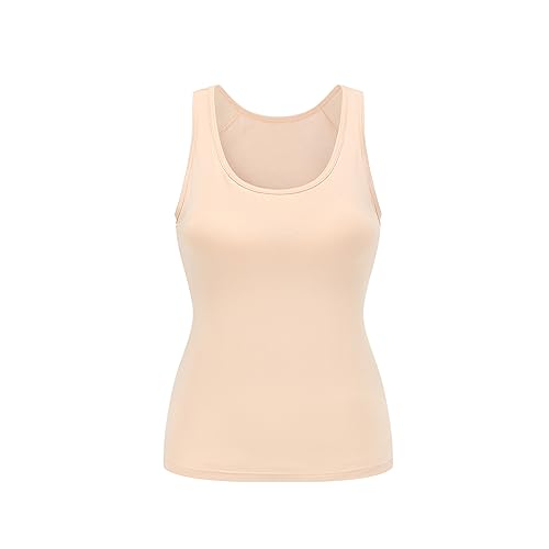 Image of Womens Modal Built-in Bra Padded Camisole Yoga Tanks Tops