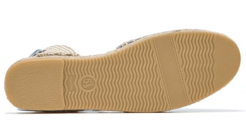 Image of Women's Espadrille FLat Sandals Closed Toe Ankle Wrap,Classic Lace Up Summer Dressy Flat Shoes