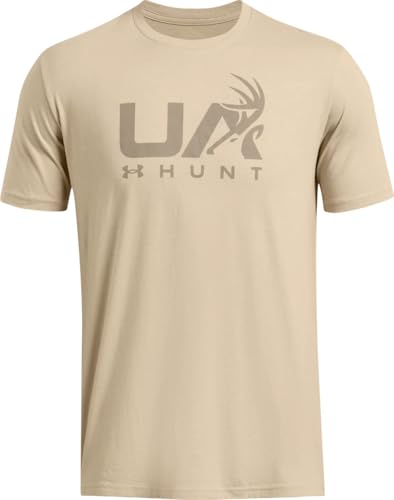 Under Armour 1366014-289-MD Men's UA Antler Hunt Logo T-Shirt Khaki Base MD