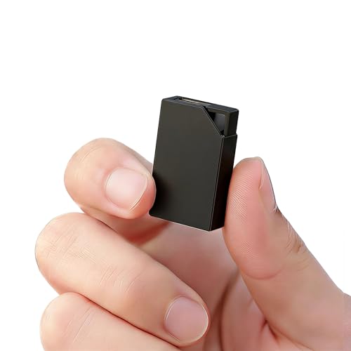 Gonikli Grabadora de Voz Espia con Memoria de 64GB, Recargable por USB, Grabadora Voz y Activación por Voz, Mini Grabadora de Voz para Cursos, Reuniones, Grabadora de Voz Espia Oculta（3 * 2 * 0.6）