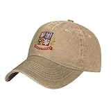 kwqdozf berretto da baseball in denim unisex con stemma della repubblica ceca, vestibilità regolabile berretto da baseball elegante cappello da camionista nero