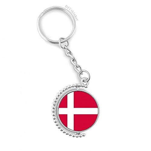Llavero de Dinamarca para mochilas y maletas con escudo de la bandera de Europa