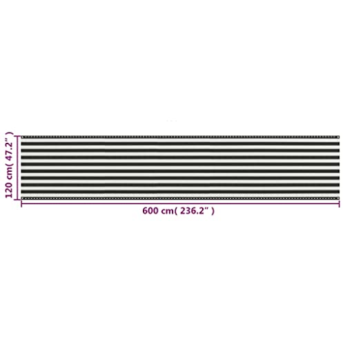 Brise-vue balcon PEHD 120x600cm bâche occultante avec œillets anti-UV - 6