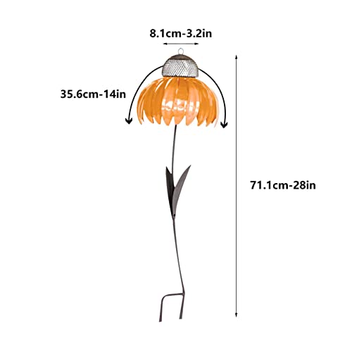 Desert Steel Red Coneflower Standing Bird Feeder, Sensation Cornflower Bird Feeders, Home Yard Garden Decoration, Outside Rust Resistant Garden Art Metal Birdfeeder With Stand Garden Decorative (2Pc) #TOP5