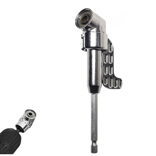 105 Degree Right Angle Drill Adapter, Right Angle Drill Attachment with Multi-function Screwdriver Bit, 1/4