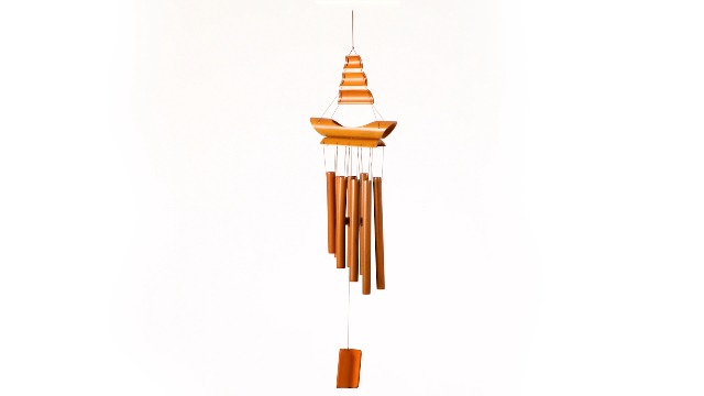 Carillon à Vent Bambou 66cm - Style Voilier - Son Apaisant - Pour Intérieur/Extérieur