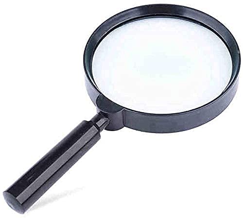 Loupe, éducatif, recherche, grand miroir 130 mm, haute définition, lecture 5 fois à main pour lire les personnes âgées, poignée amovible caritative