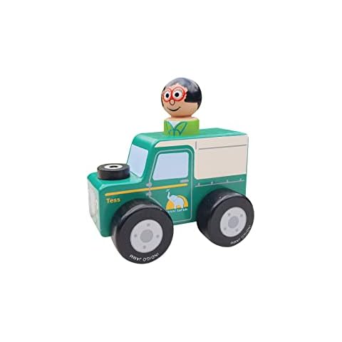 Indigo Jamm Mini Safari Tess & Faye, Wooden Toy for Ages 18 Months + Cover
