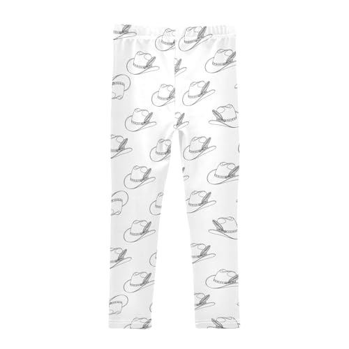 Girls Leggings Size 4T Cowboy Hat White Soft Stretchy Yoga Pants Tights Girl Clothes for Dresses Dance2