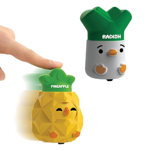 Image of Press & Go Veggie Runner Toy Pack of 2 for Kids with Colorful Radish & Pineapple Designs, Push and Go Action Toy Cars, Best Gift for Kids, 3+ Years