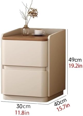 Compact Wooden Nightstand with Drawers - Stylish Narrow Bedside Table for Small Spaces, Storage Solution for Bedroom & Living Room (25cm)