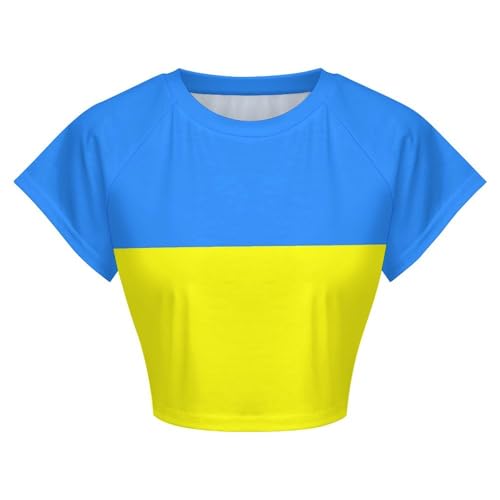Flag Girls Crop Tops Short Sleeve T-Shirts for Teenagers Crew Neck Basic Tee4