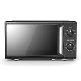COMFEE' 19L 700W Black and Mirror Mini Microwave Oven, Compact Design, InverTech and Quick Defrost Function, 5 Cooking Power Levels with Kitchen Manual Timer - Mirror Design CMO-MP012ND(MB)