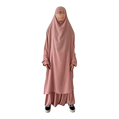 Jilbab 2 pièces sarouel pour bouger librement sans gêne au quotidien