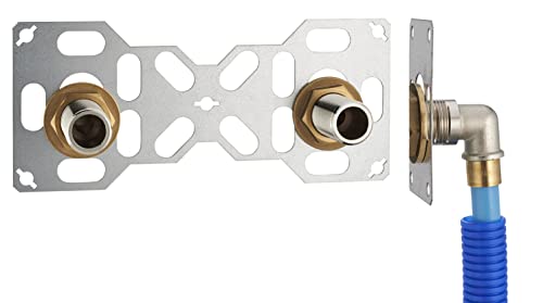 FIXSYSTEM Kit platine de sortie cloison pour tube PER à Glissement Ø12 - sorties entraxe 150 millimètres mâle 20x27 (3/4) pour robinet Douche/Baignoire -...