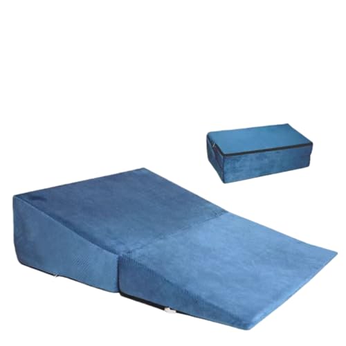yarunchuangding三角クッション 足まくら 傾斜枕 なだらか枕 腰枕 高反発 高密度50 Dスポンジ 体位変換 洗える 空気層生地 ウェッジ枕 足上げ 読書用 お年寄り老人用 体位変換 介護 イビキ改善 快眠サポート (半横たわる(75*63*