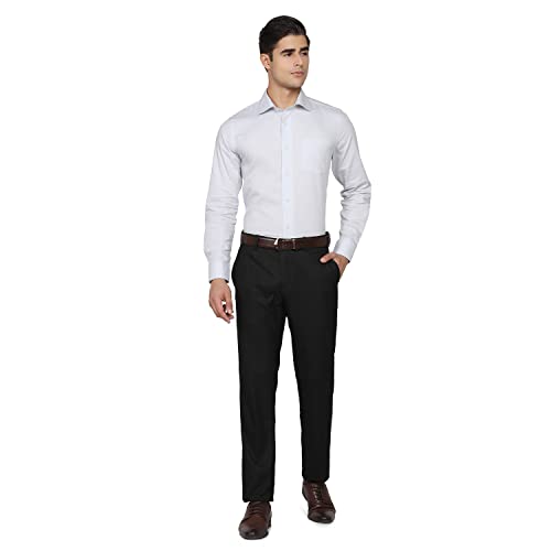 Image of blackberrys Checks Polyester Viscose Slim Fit Men's Work Wear Trousers