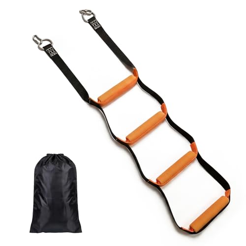 4-Step Heavy-Duty Marine Rope Ladder for Boats Inflatable Boats Kayaks & Canoes Stainless Steel Hooks Non-Slip Steps UV-Resistant Rop