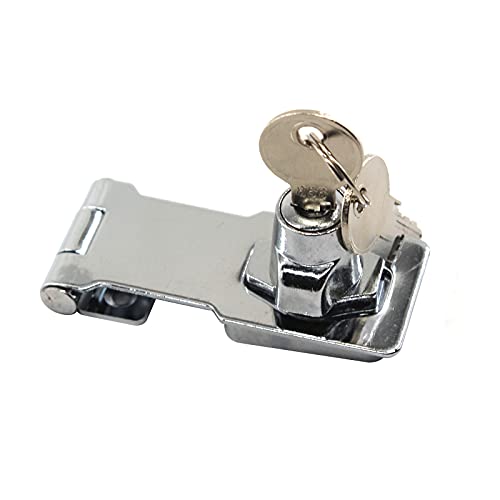 Image of Zinc Alloy Lock Hasp with Key 2.5 Inch Padlock Hasp Gate Lock (Pack of 2)