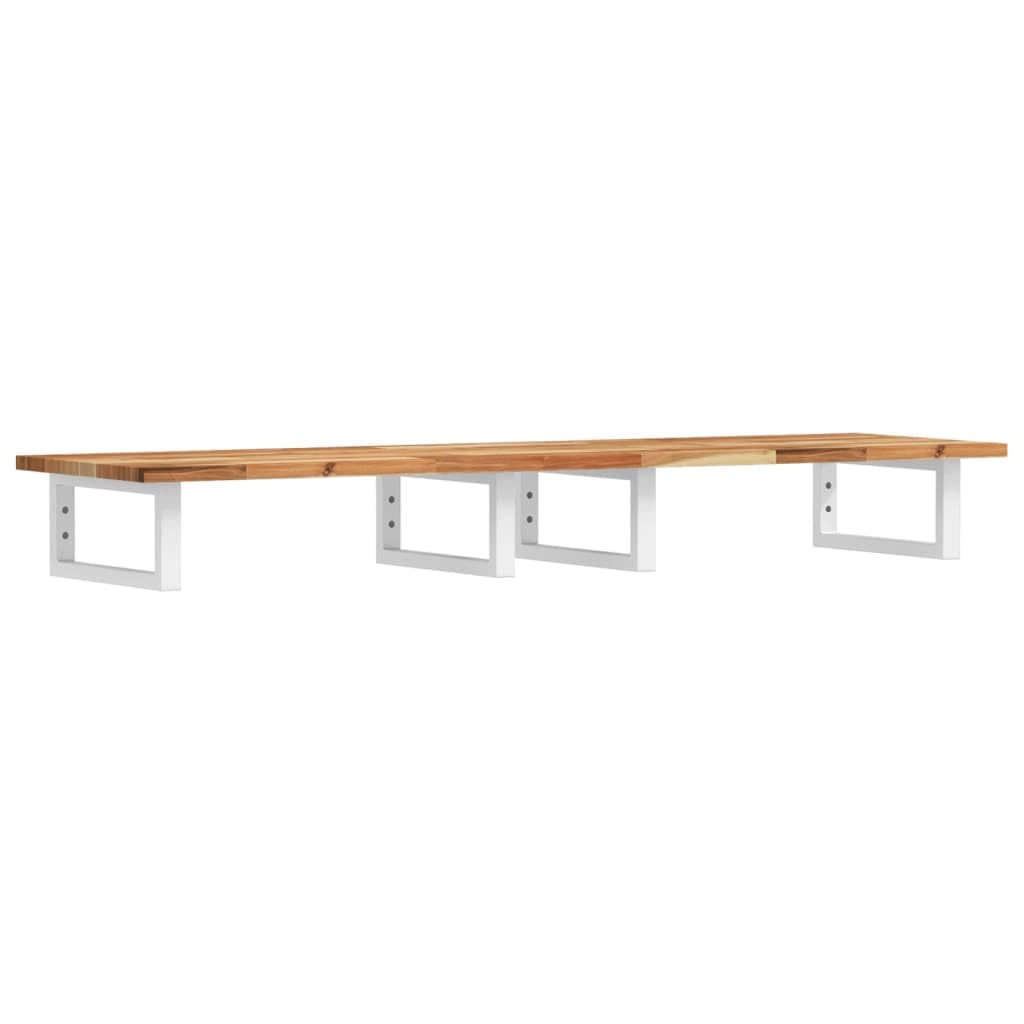 Supporto Lavabo Sospeso in Acacia e Acciaio 120x40cm 5 Pezzi