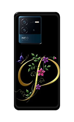 Image of Printed Hard Back Cover Case for Vivo iQOO Neo 6 5G Back Cover (Alphabet P) -1803